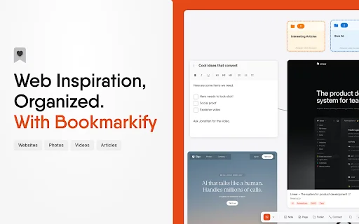 Bookmarkify – Manajer Bookmark Visual Terbaik untuk Desainer - Screenshot 1