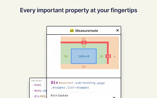Measuremate: Penggaris Pixel & Inspector CSS Terbaik untuk Web - Screenshot 3